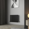 Karlstad 600 x 750mm Black Single Horizontal Flat Panel Designer Radiator