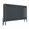 Bern 600 x 1190mm Traditional Anthracite Horizontal Four Column Radiator