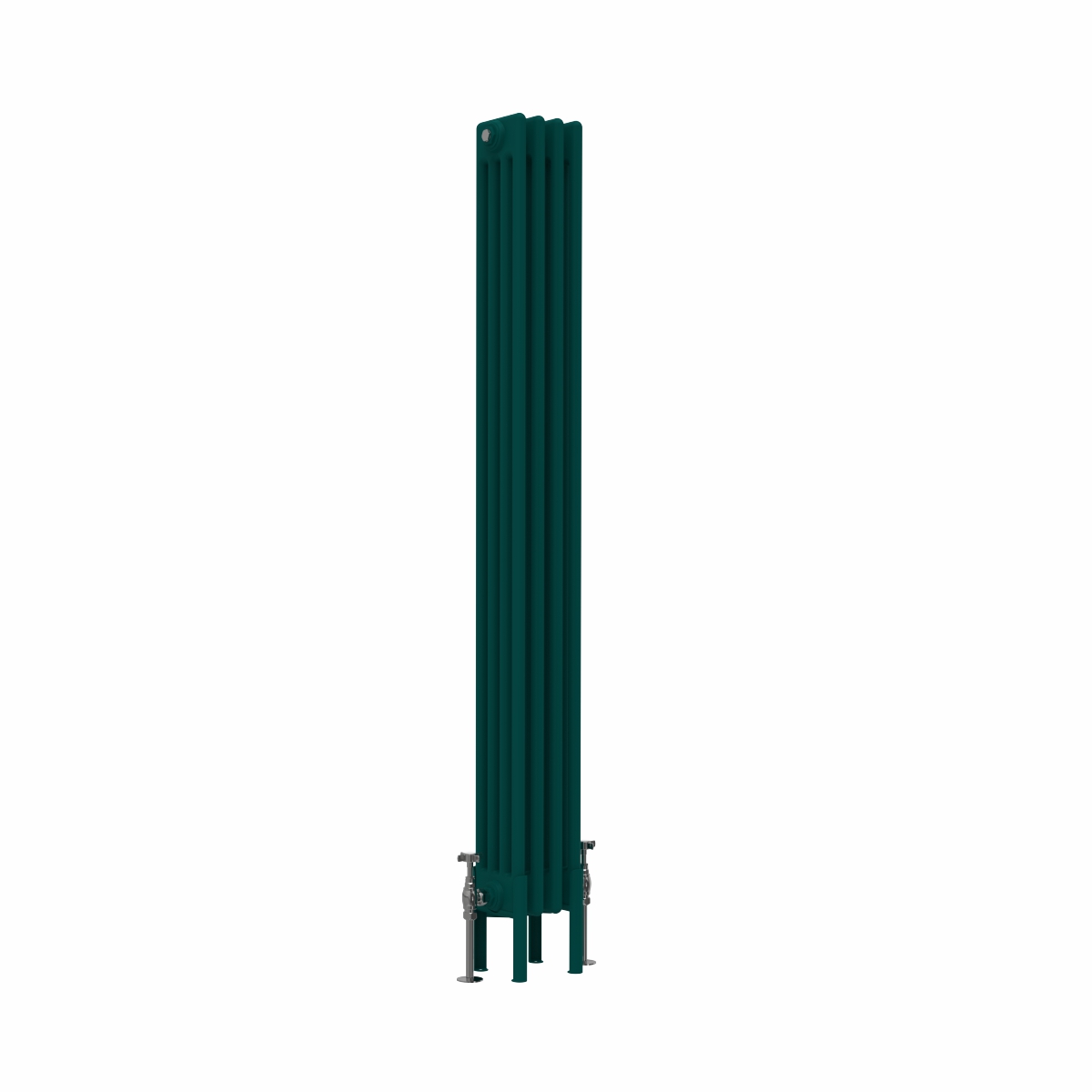 Bern 1500 x 200mm Traditional Blue Green Vertical Four Column Radiator