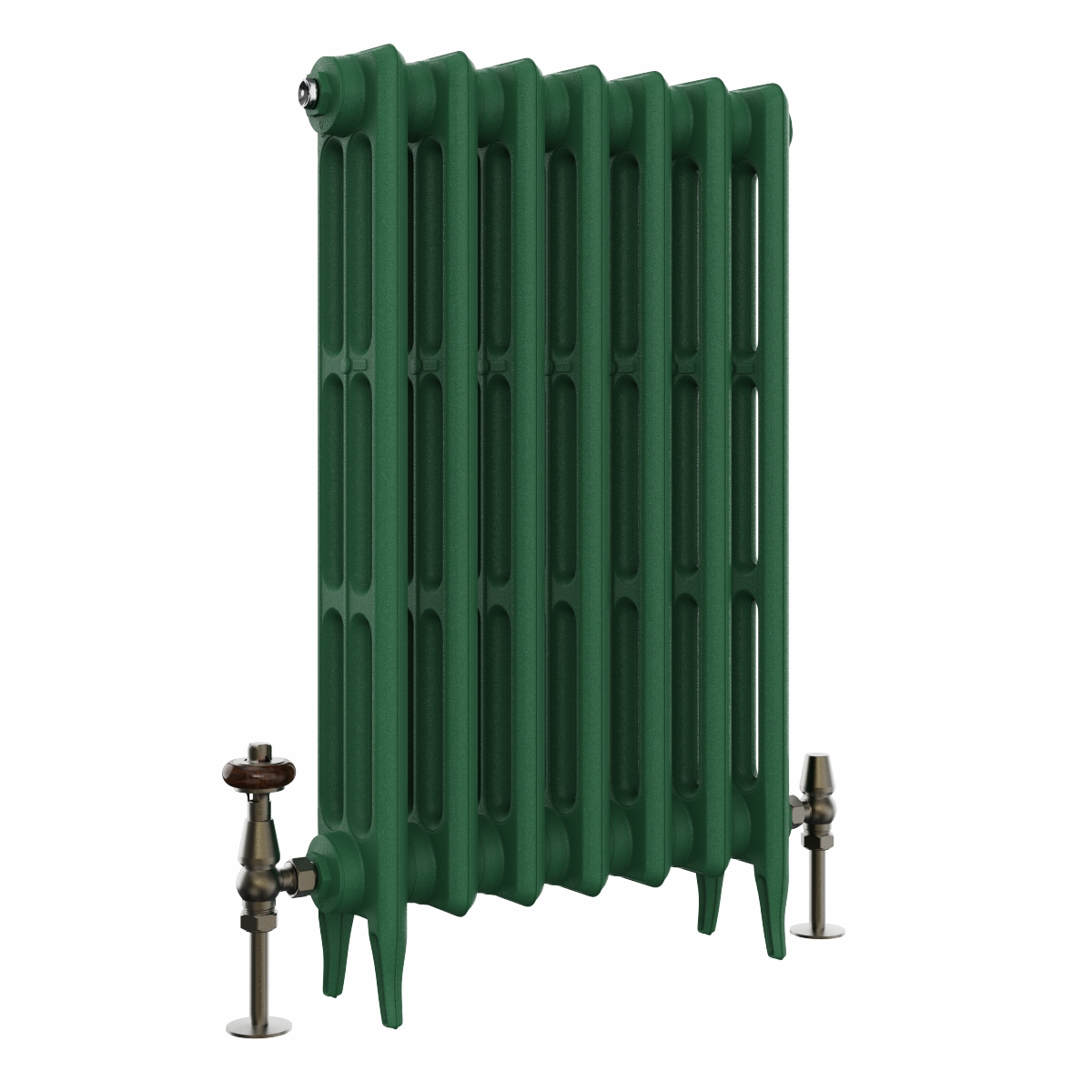 Classic  745 x 468mm  Farrow & Ball Duck Green Triple Column Cast Iron Radiator - 7 Sections