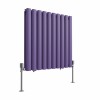 Norden 600 x 591mm Elegant Purple Double Oval Column Horizontal Designer Radiator