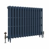 Classic  745 x 964mm  Farrow & Ball Hague Blue Triple Column Cast Iron Radiator - 15 Sections
