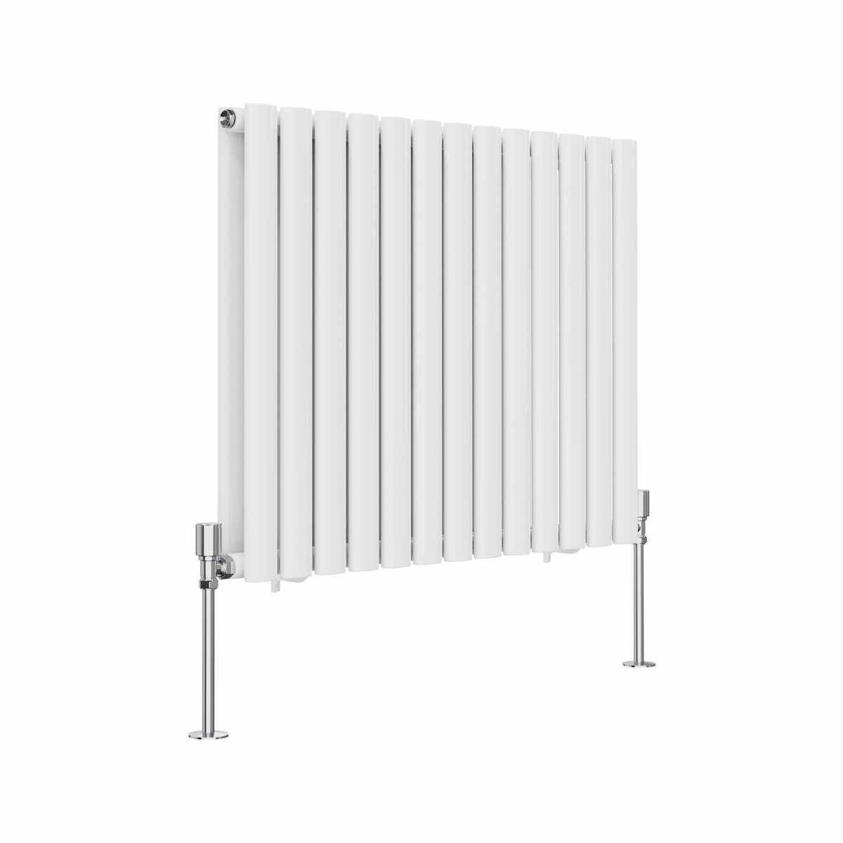 Norden 600 x 768mm White Double Horizontal Oval Tube Designer Radiator