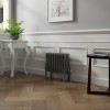 Bern 300 x 425mm Black Silver Four Column Horizontal Traditional Radiator