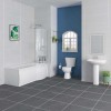 Splash Bathroom Suite with 1700mm Right Hand P Shape Shower Bath