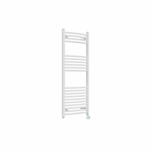 Fjord 1200 x 500mm Curved White Thermostatic Touch Control Wifi Electric Heated Towel Rail