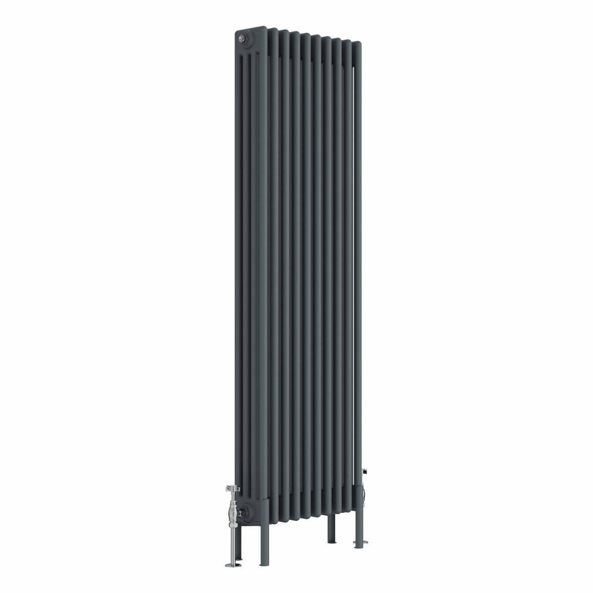 Bern 1500 x 470mm Anthracite Four Column Vertical Traditional Radiator