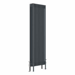 Bern 1500 x 470mm Anthracite Four Column Vertical Traditional Radiator