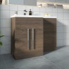 Calm Walnut Left Hand Combination Vanity Unit Set (No Concealed Cistern, No Toilet)