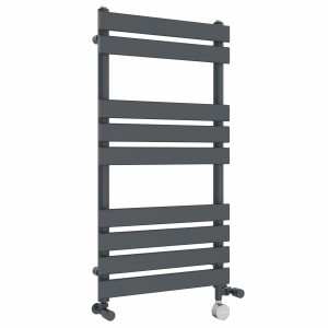 Juva 950 x 500mm Dual Fuel Sand Grey Flat Panel Thermostatic Touch Control Electric Heated Towel Rail