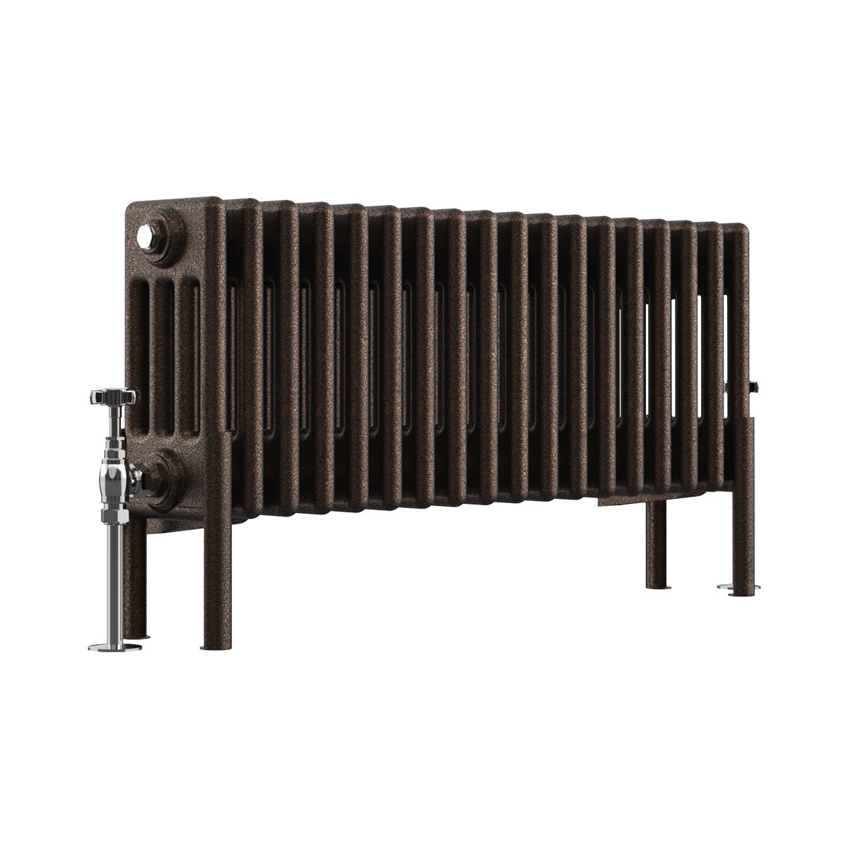 Bern 300 x 830mm Black Copper Four Column Horizontal Traditional Radiator