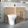 Calm Light Oak Right Hand Combination Vanity Unit Basin L Shape with Back to Wall Feel Curved Toilet & Soft Close Seat & Concealed Cistern - 1100mm