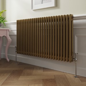 Bern 600 x 1190mm Metallic Gold Double Horizontal Column Radiator