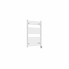 Bergen 800 x 600mm Straight White Thermostatic Touch Control Electric Heated Towel Rail