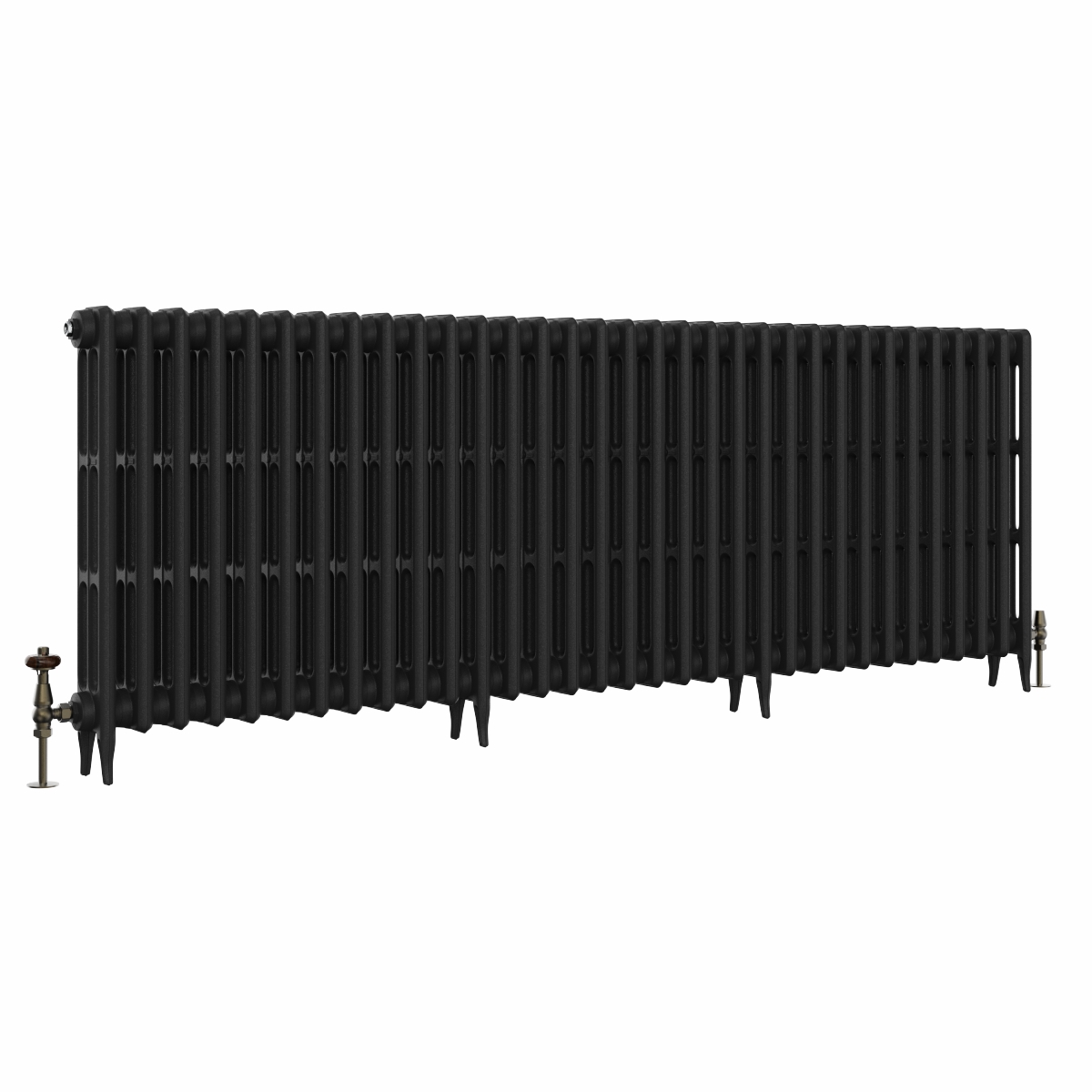 Classic 745 x 2080mm Black Primered Finish Triple Column Cast Iron Radiator - 33 Sections