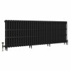 Classic 745 x 2080mm Black Primered Finish Triple Column Cast Iron Radiator - 33 Sections