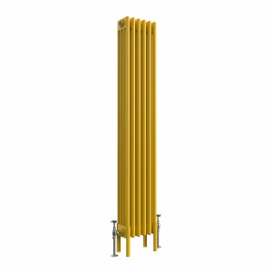 Bern 1500 x 290mm Zinc Yellow Four Column Vertical Traditional Radiator