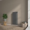 Voss 1200 x 545mm Anthracite Single Vertical Round Tube Designer Radiator