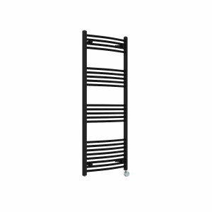 Fjord 1400 x 600mm Curved Black Thermostatic Touch Control Wifi Electric Heated Towel Rail