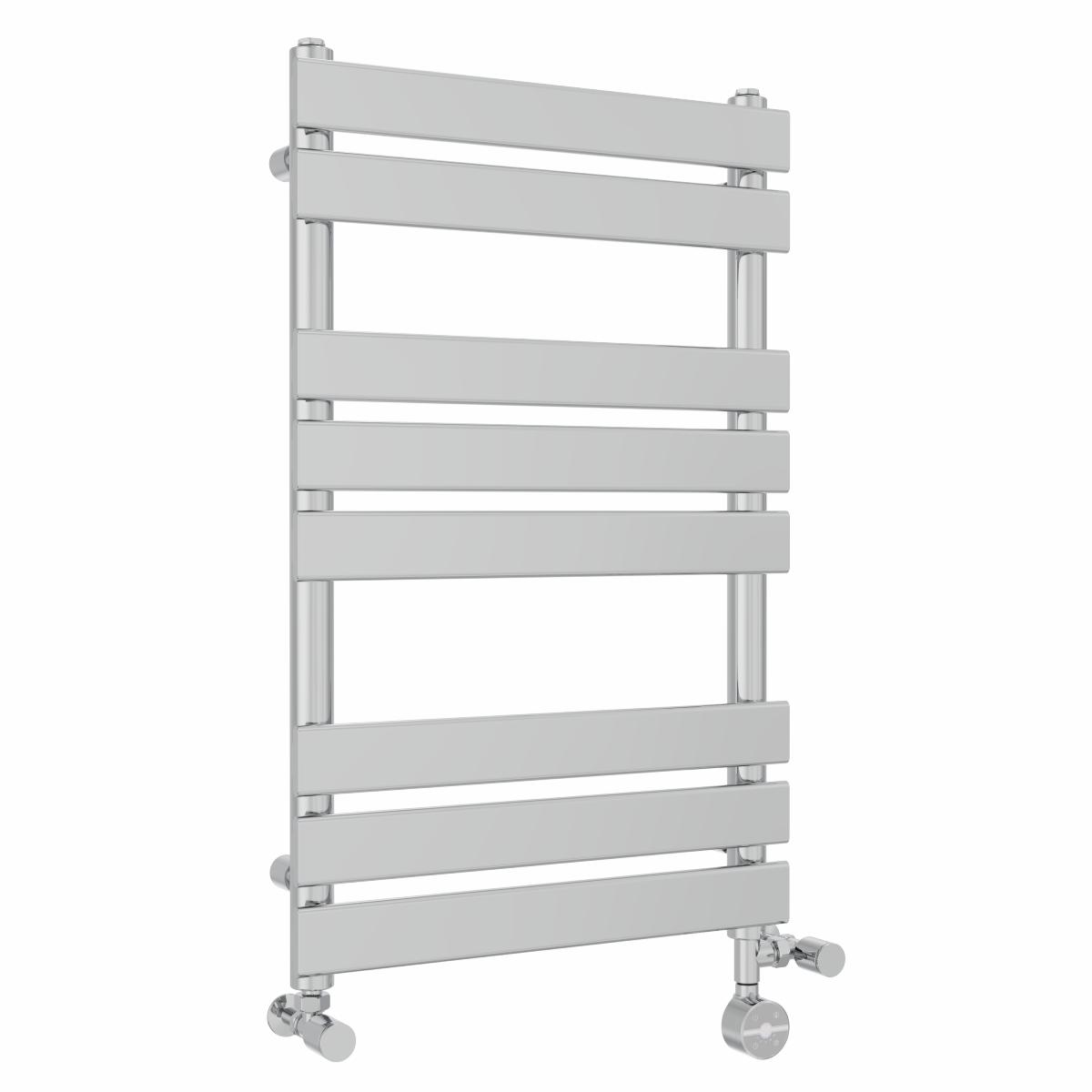Juva 800 x 500mm Dual Fuel Chrome Flat Panel Thermostatic Touch Control Electric Heated Towel Rail