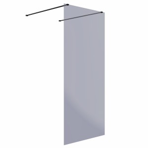 Wasdale 900mm Black Smoked Walk Through Wet Room Screen