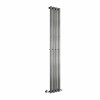 Lulea 1800 x 270mm Black Silver Single Vertical Flat Panel Designer Radiator