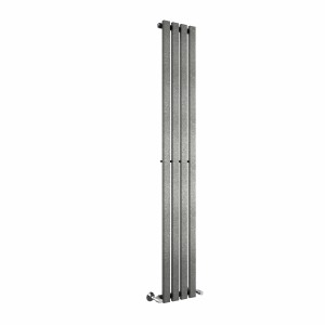 Lulea 1800 x 270mm Black Silver Single Vertical Flat Panel Designer Radiator