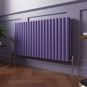 Norden 600 x 1181mm Elegant Purple Double Horizontal Oval Column Designer Radiator