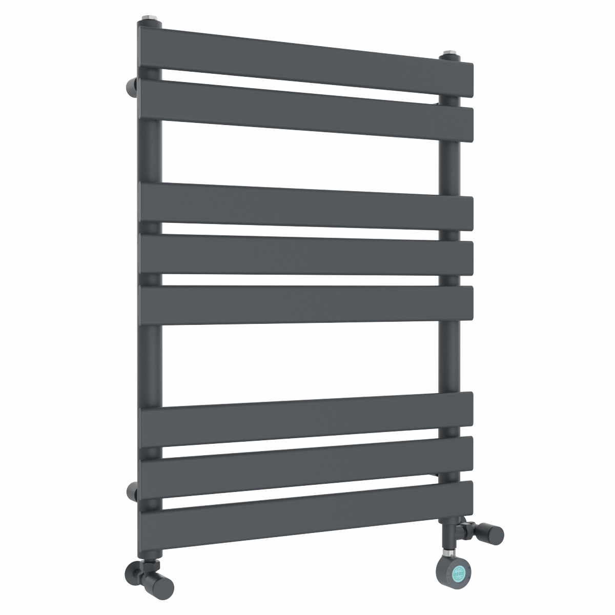 Juva 800 x 600mm Dual Fuel Sand Grey Flat Panel Thermostatic Touch Control Electric Heated Towel Rail