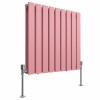 Karlstad 600 x 614mm Rose Pink Double Horizontal Flat Panel Designer Radiator