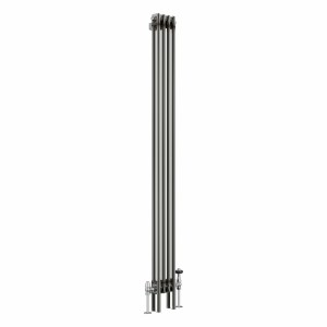 Bern 1800 x 200mm Raw Metal Double Column Vertical Traditional Radiator