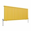 Norden 600 x 1417mm Zinc Yellow Single Oval Column Horizontal Designer Radiator