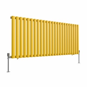 Norden 600 x 1417mm Zinc Yellow Single Horizontal Oval Column Designer Radiator
