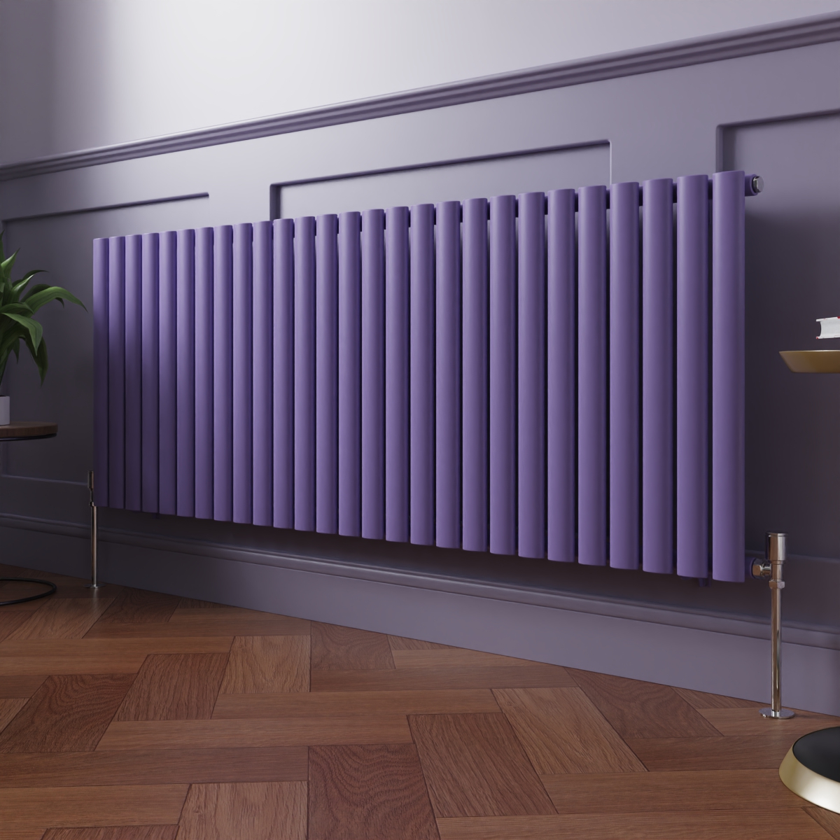 Norden 600 x 1594mm Elegant Purple Single Horizontal Oval Column Designer Radiator