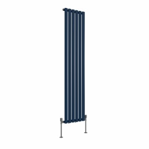 Norden 1600 x 355mm Sapphire Blue Single Vertical Oval Column Designer Radiator