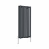 Voss 1200 x 545mm Anthracite Double Round Tube Vertical Radiator