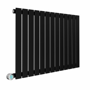 Karlstad 600 x 886mm Black Flat Panel Horizontal Wifi Electric Radiator - 1000W