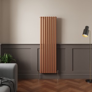 Norden 1600 x 473mm Metallic Bronze Double Oval Column Vertical Designer Radiator