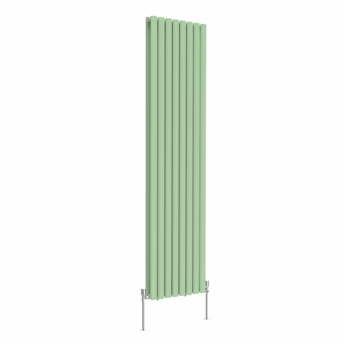 Norden 1800 x 473mm Pastel Green Double Oval Column Vertical Designer Radiator