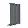 Norden 600 x 414mm Anthracite Horizontal Oval Tube Wifi Electric Radiator - 600W