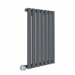 Norden 600 x 414mm Anthracite Horizontal Oval Tube Wifi Electric Radiator - 400W