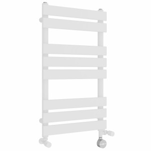 Juva 800 x 450mm Dual Fuel White Flat Panel Thermostatic Touch Control Electric Heated Towel Rail