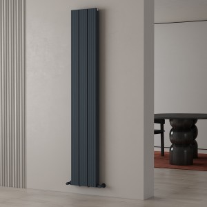 Carisa Chambord Double 1800 x 295mm Anthracite Designer Aluminium Radiator