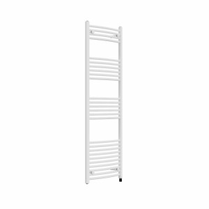 Fjord 1600 x 500mm Curved White Prefilled Electric Heated Towel Rail