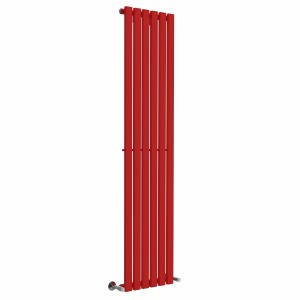 Lulea 1800 x 410mm Signal Red Single Flat Panel Vertical Designer Radiator