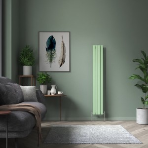 Karlstad 1800 x 274mm Pastel Green Single Flat Panel Vertical Designer Radiator