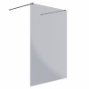 Wasdale 1400mm Black Smoked Walk Through Wet Room Screen
