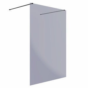 Wasdale 1400mm Black Smoked Walk Through Wet Room Screen
