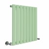 Lulea 600 x 550mm Pastel Green Single Flat Panel Horizontal Designer Radiator