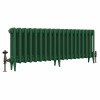 Classic  450 x 1212mm Farrow & Ball Duck Green Triple Column Cast Iron Radiator - 19 Sections